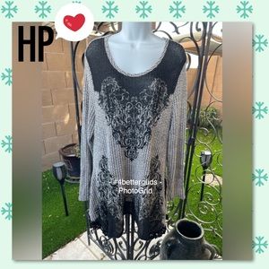 VOCAL Plus Size Handkerchief FishTail Lace Panels Front Embellished Bling Sz 3X